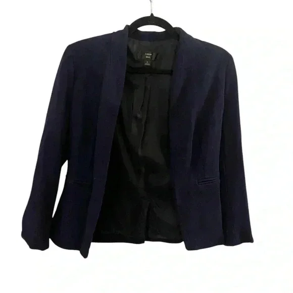 J Crew Going Out Blazer navy knit open front 2 - Picture 3 of 10